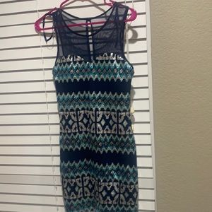 Macy’s sequin blue dress